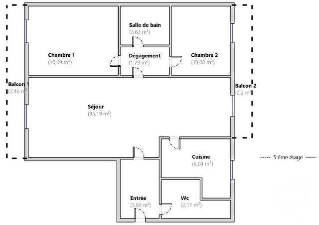 Appartement F3 à vendre - 3 pièces - 72,88 m2 - Boulogne Billancourt - 92 - ILE-DE-FRANCE