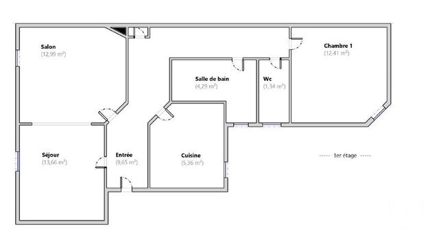 Appartement F3 &agrave; vendre - 3 pi&egrave;ces - 59,60 m2 - Boulogne Billancourt - 92 - ILE-DE-FRANCE